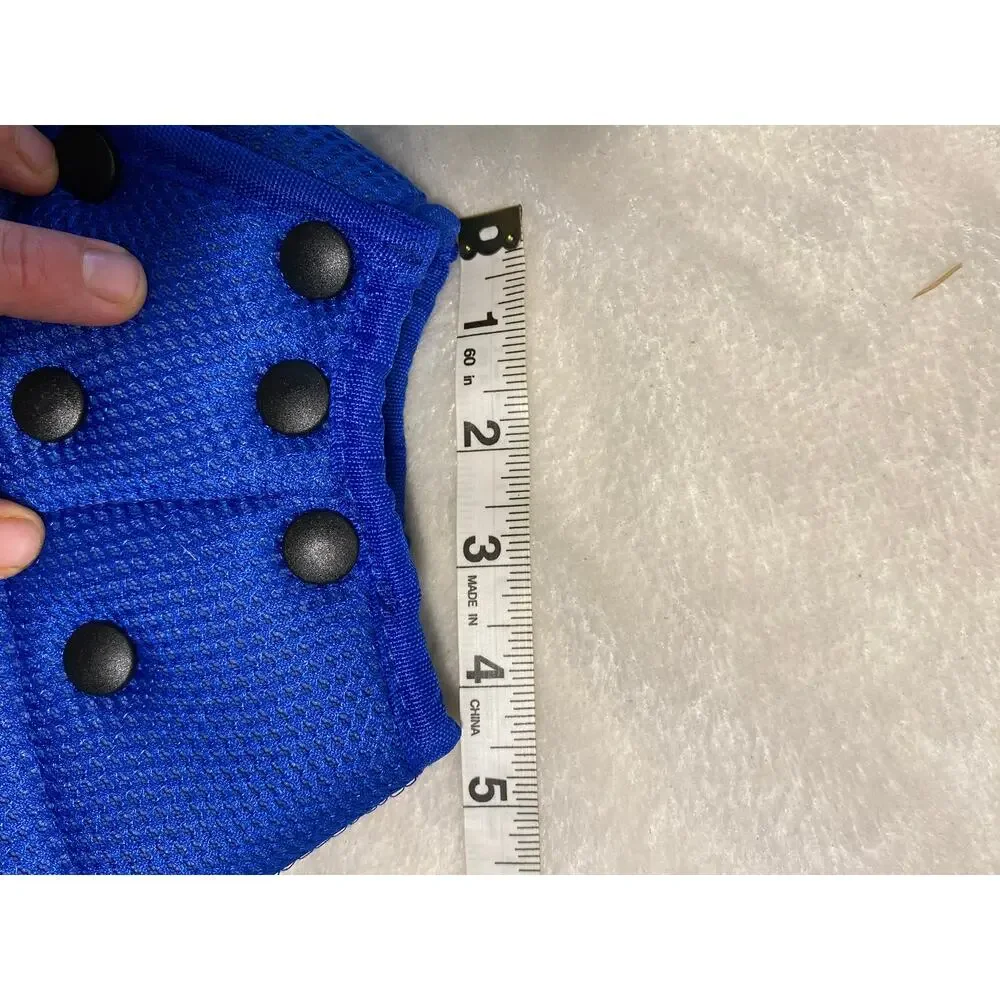 NEW Blue Plush E Collar Size Small, With Snap Shut Buttons, Adjustable